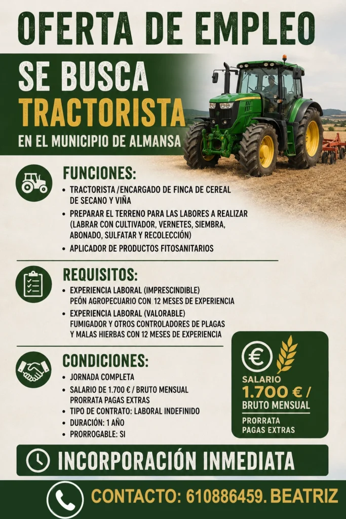 EMPLEO TRACTORISTA
